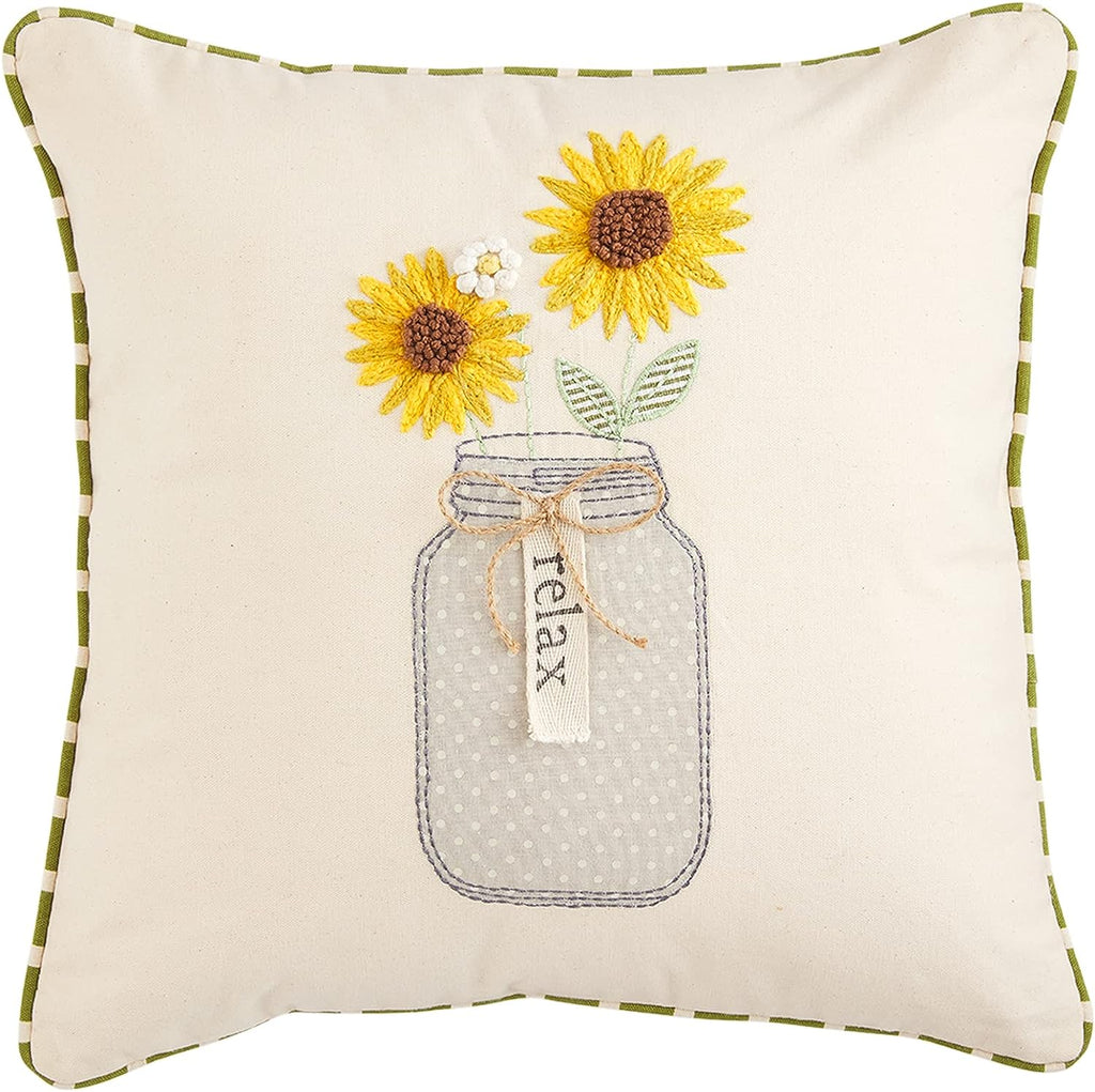 Relax Floral Appliqué Pillows - Set of 2 - The Hive Experience