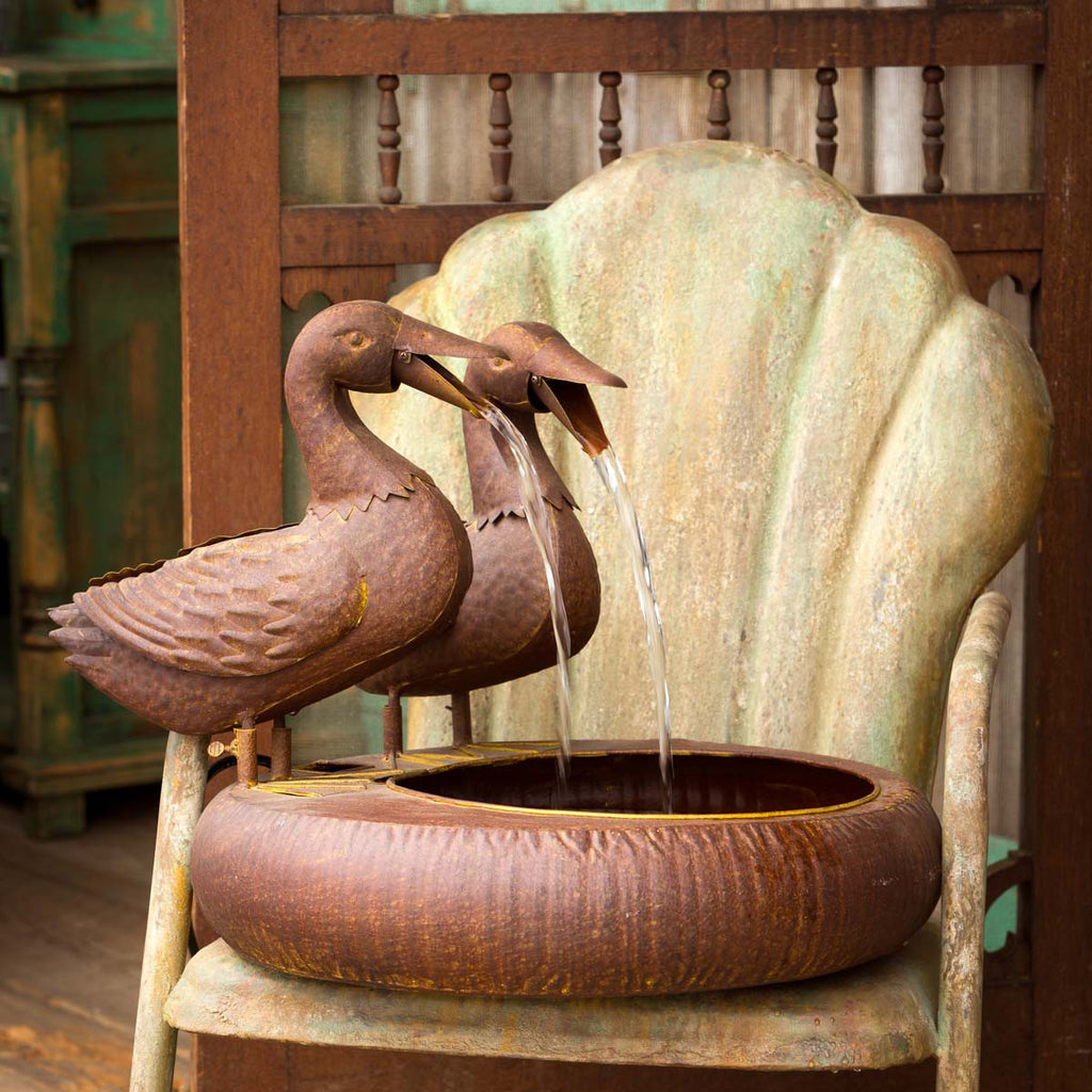 Folk Art Duck Fountain - The Hive Experience