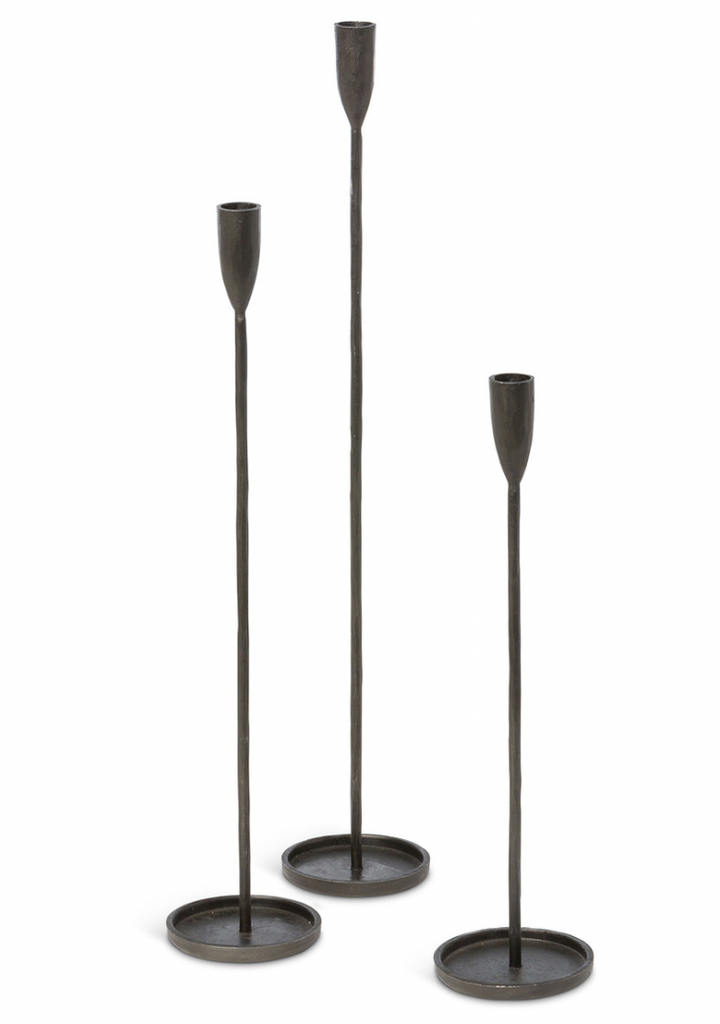Modern Iron Taper Candle Holders, S/3 - The Hive Experience