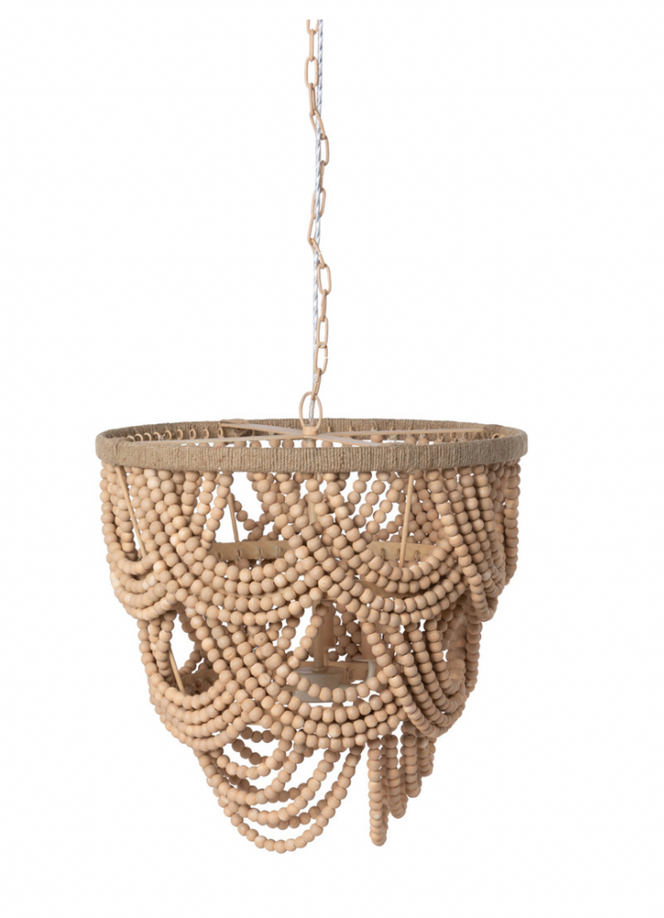 Cadence Natural Wood Beaded Chandelier - The Hive Experience