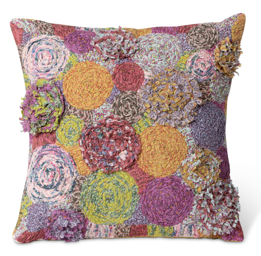 Handstitched Flower Burst Pattern Pillow - The Hive Experience