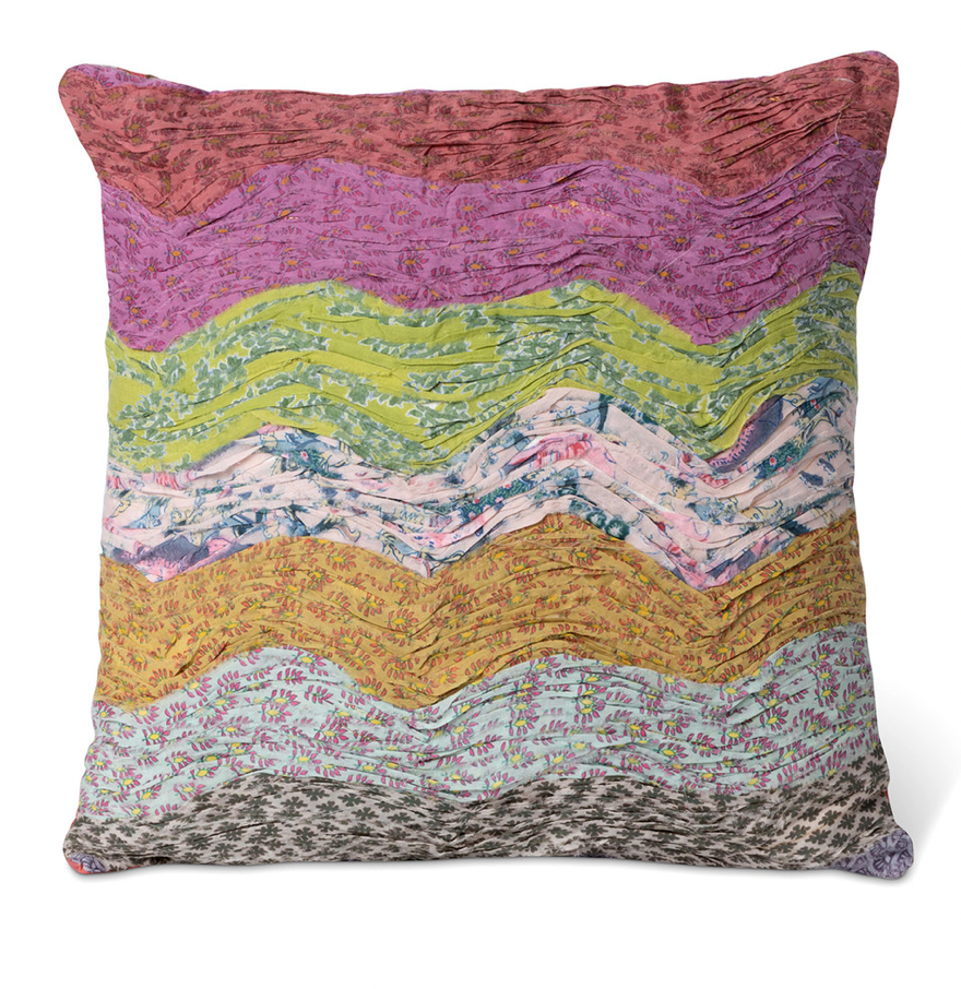 Handstitched Wave Pattern Pillow - The Hive Experience