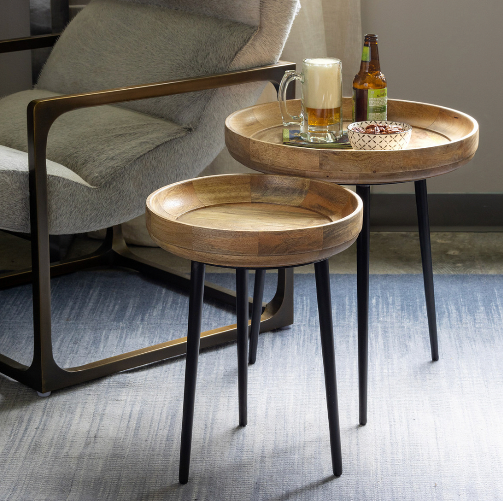 Mango Wood and Iron Occasional Tables, S/2 - The Hive Experience