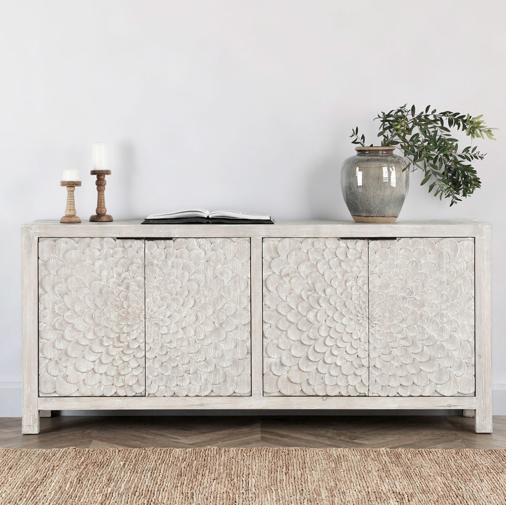 Astrid 4 Door Console - Cream - The Hive Experience