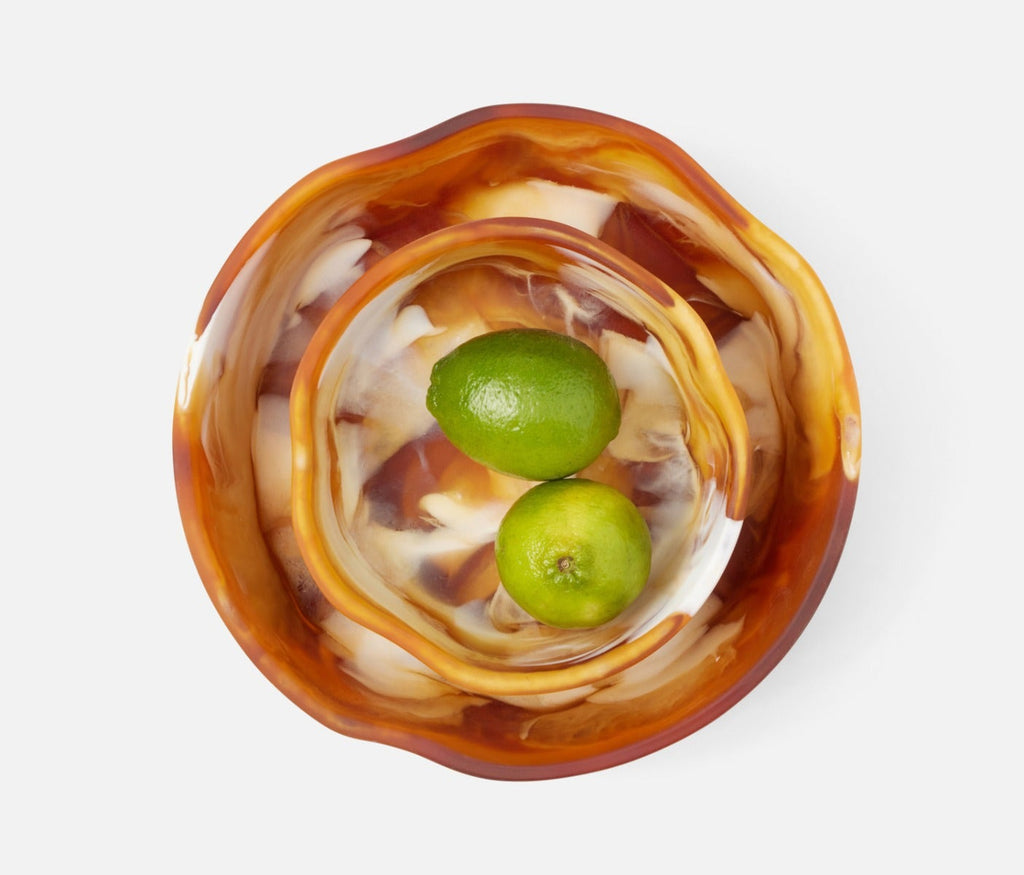 Beatrix Amber Swirled Serving Bowls - The Hive Experience