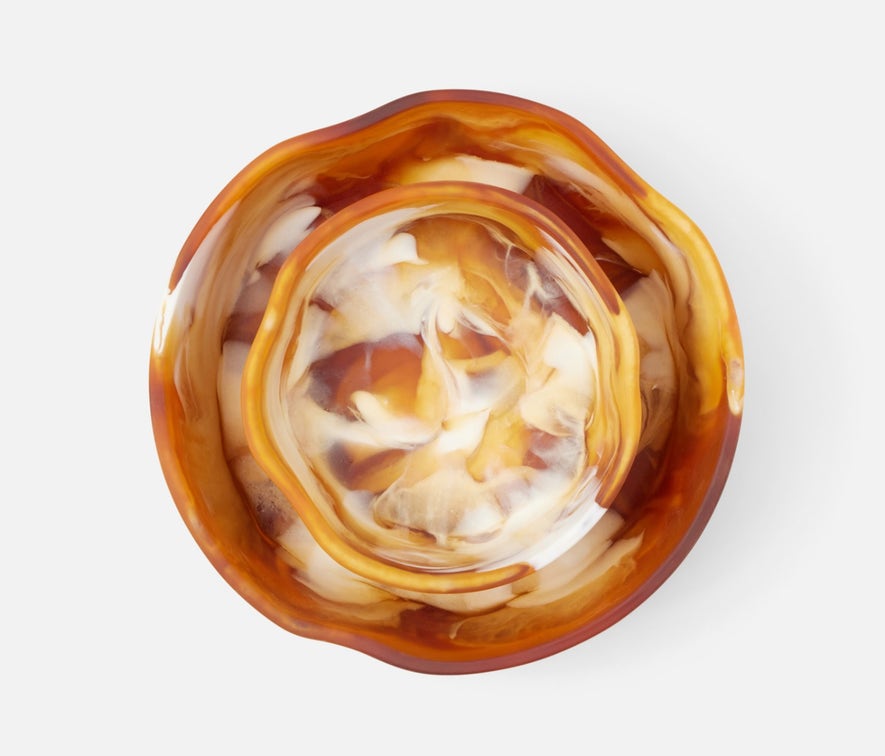 Beatrix Amber Swirled Serving Bowls - The Hive Experience