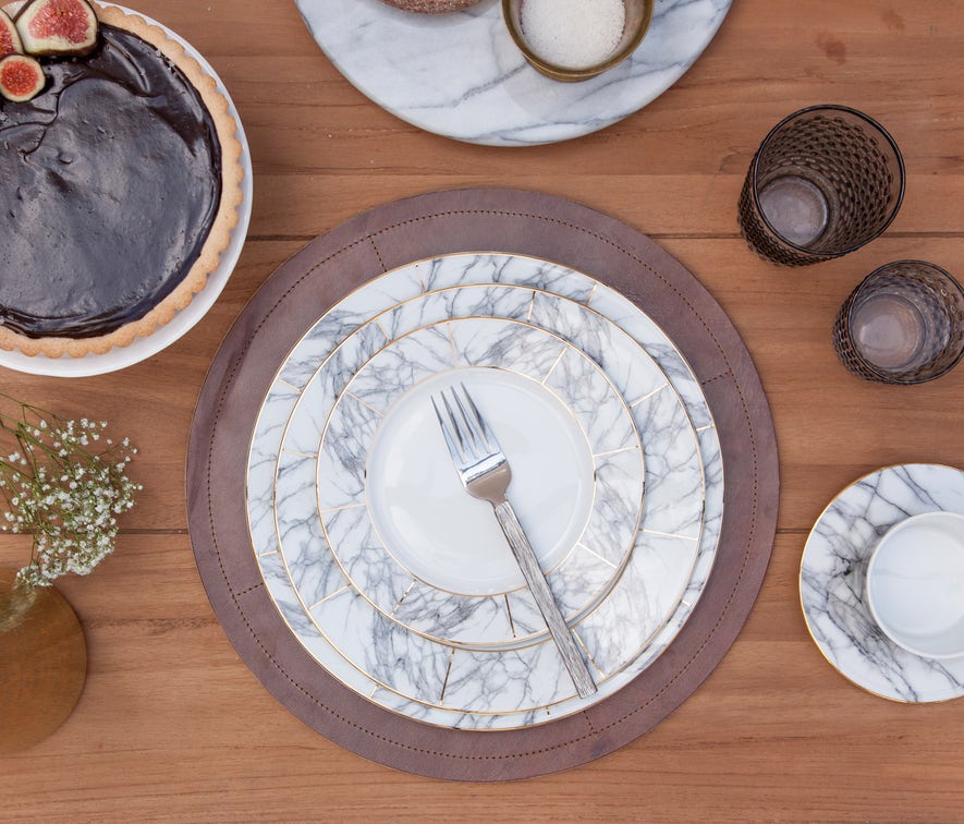 Eleni White Marble Plate Collection - The Hive Experience