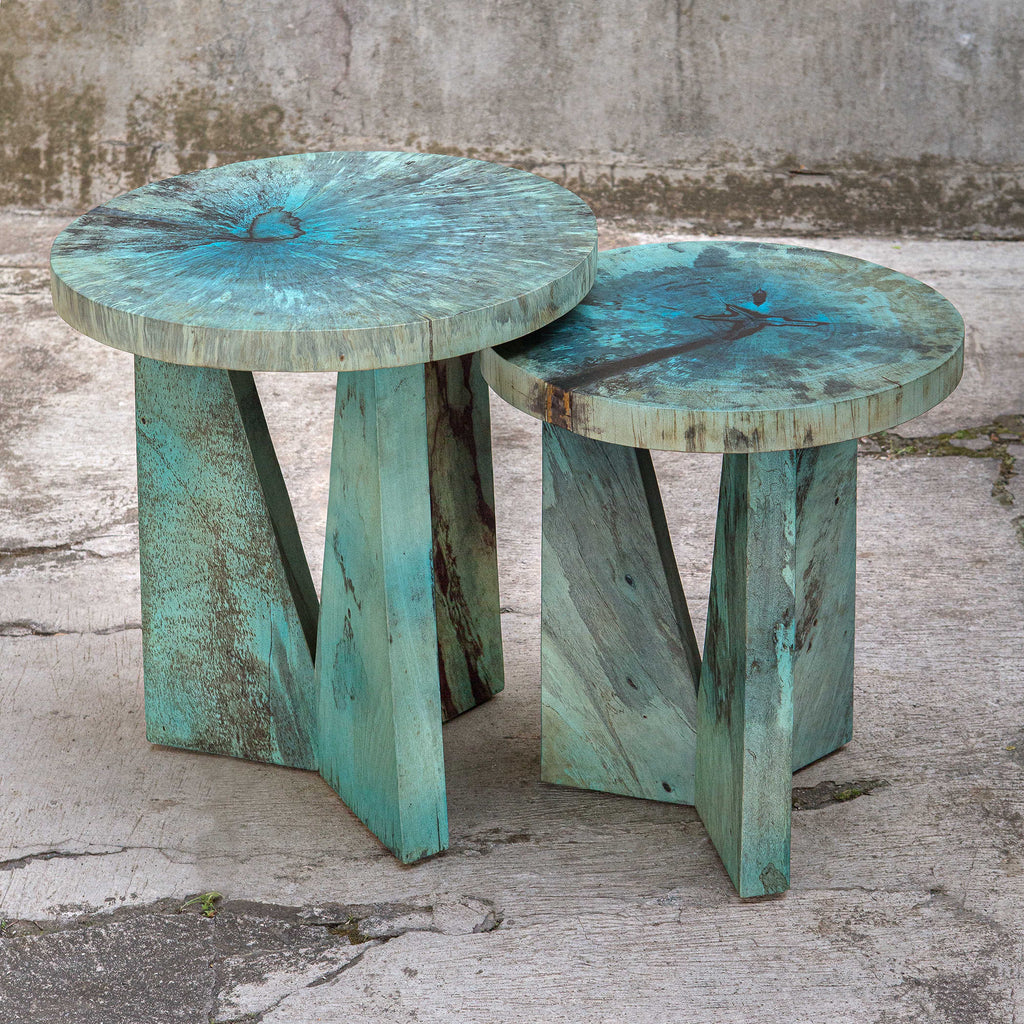 Nadette Nesting Tables, Blue, S/2 - 2022 RELEASE - The Hive Experience