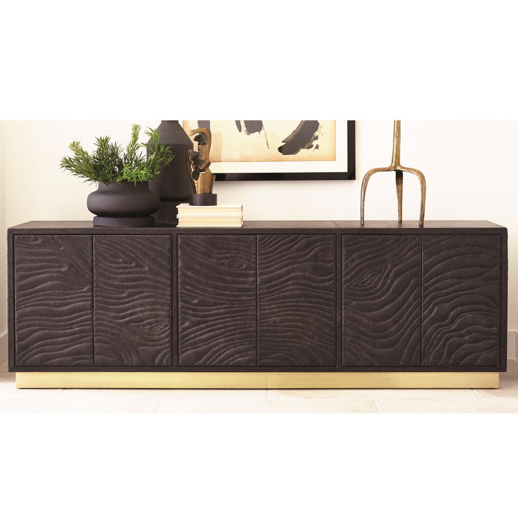 Forest Long Cabinet - Charcoal Leather - The Hive Experience