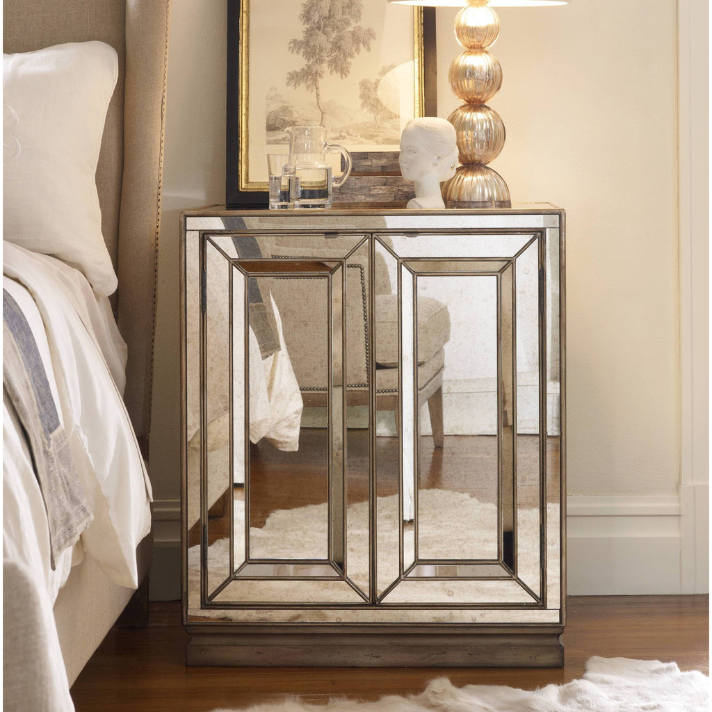 Sanctuary Two-Door Mirrored Nightstand - Visage - The Hive Experience
