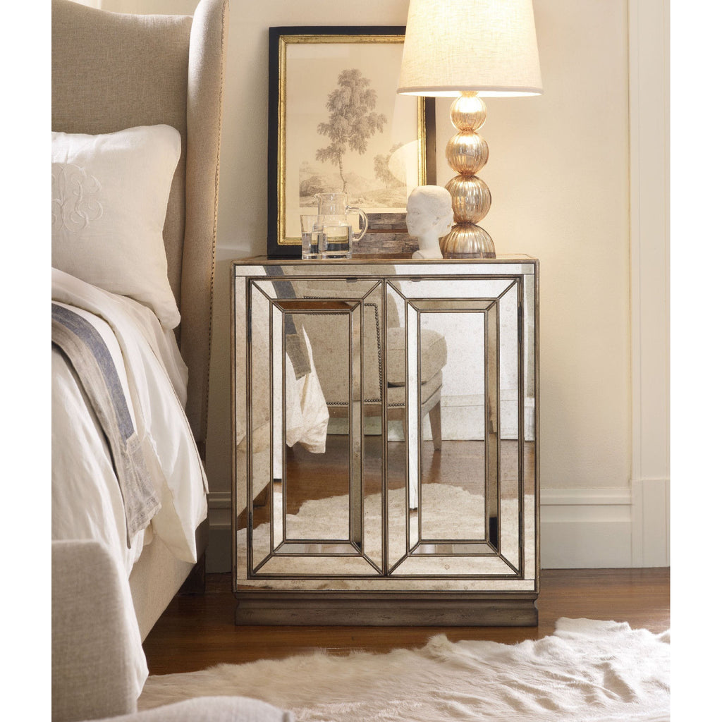 Sanctuary Two-Door Mirrored Nightstand - Visage - The Hive Experience