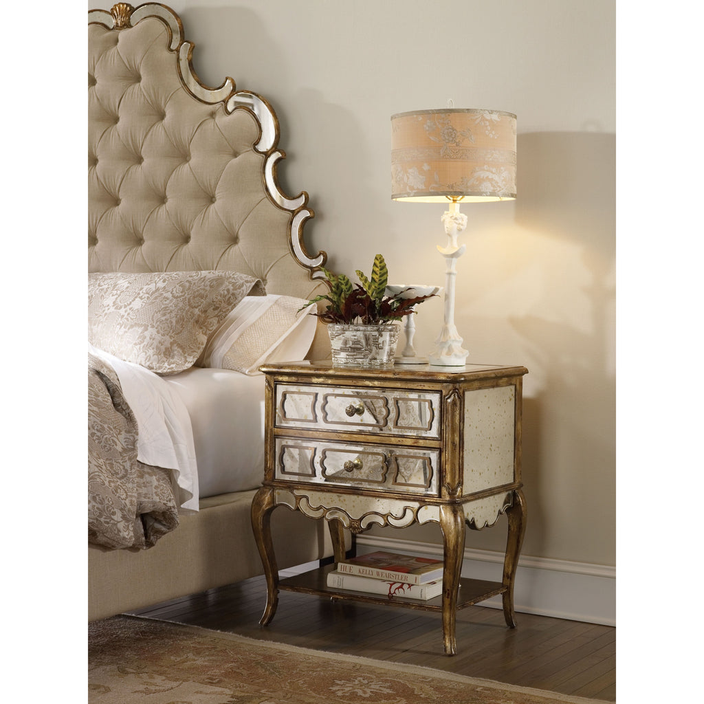 Sanctuary Mirrored Leg Nightstand - Bling - The Hive Experience