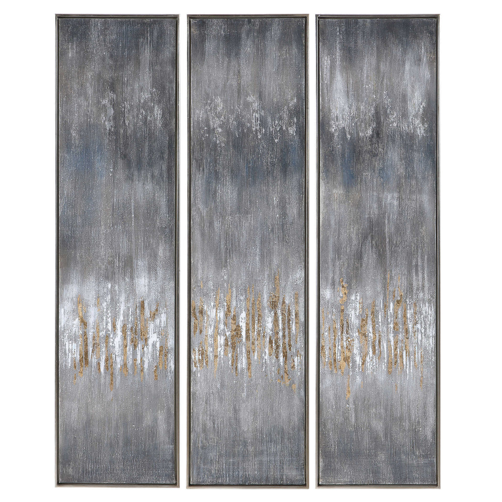 Gray Showers Painted Canvas - Set of 3 - The Hive Experience