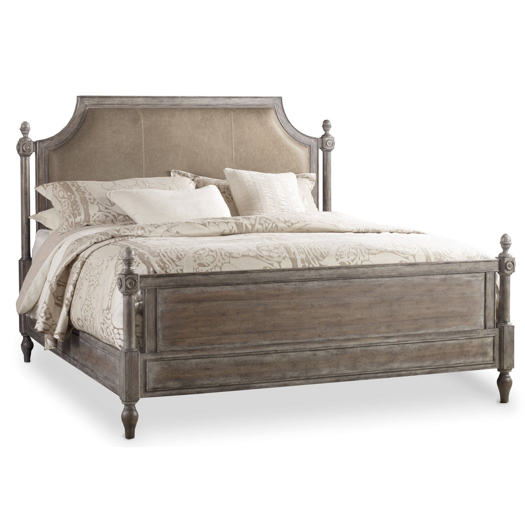 King Fabric Upholstered Poster Bed - The Hive Experience
