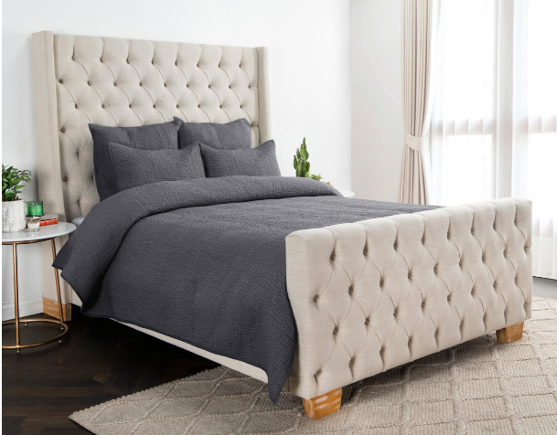 Danica Charcoal Quilt/Sham - The Hive Experience