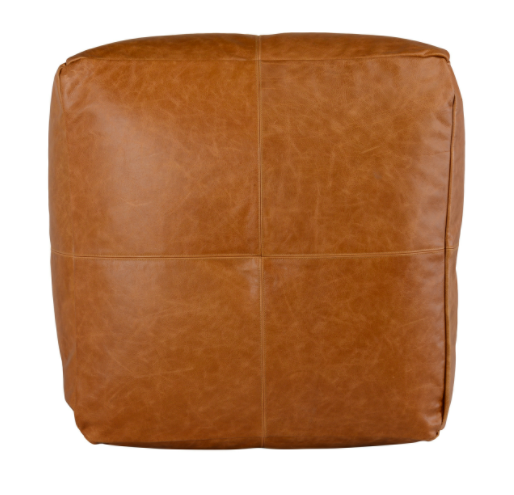 Leather Dumont Chestnut Pouf - The Hive Experience