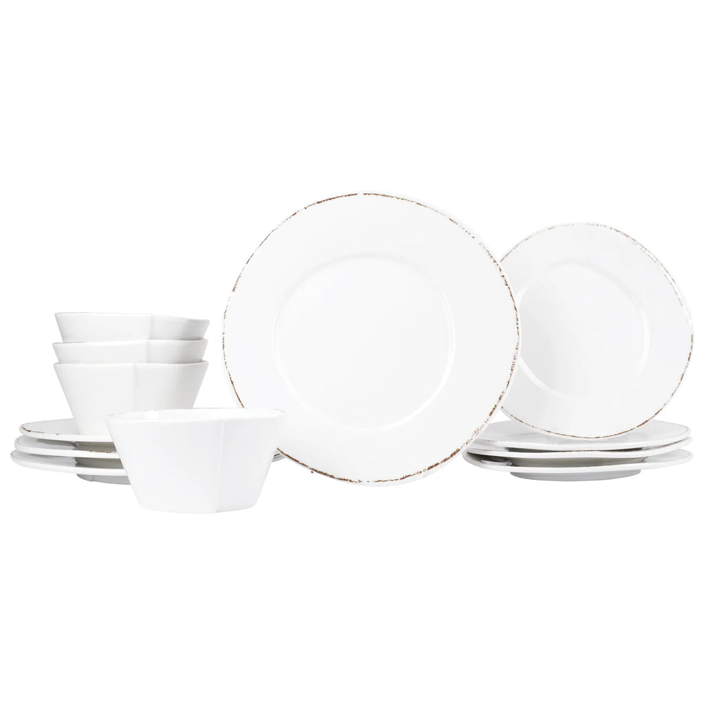 Melamine Lastra White Twelve-Piece Place Setting - The Hive Experience