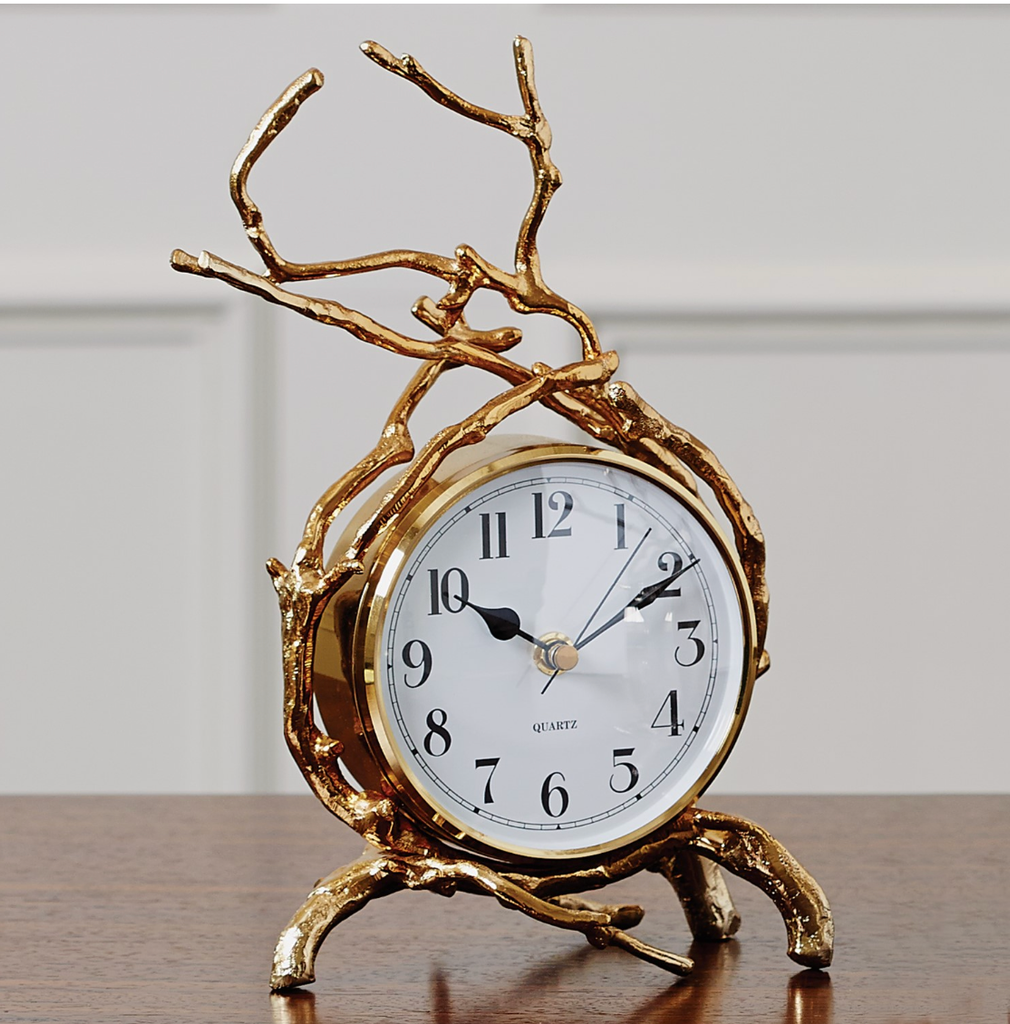 Twig Clock-Brass - The Hive Experience