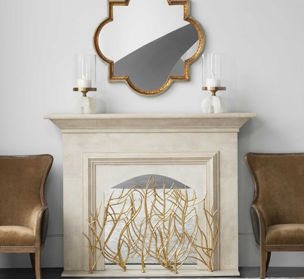 Gold Branches Decorative Fire Place - The Hive Experience