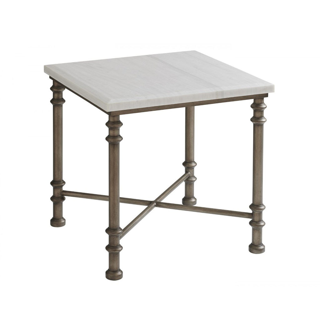 Flagler Square Marble Top End Table - The Hive Experience