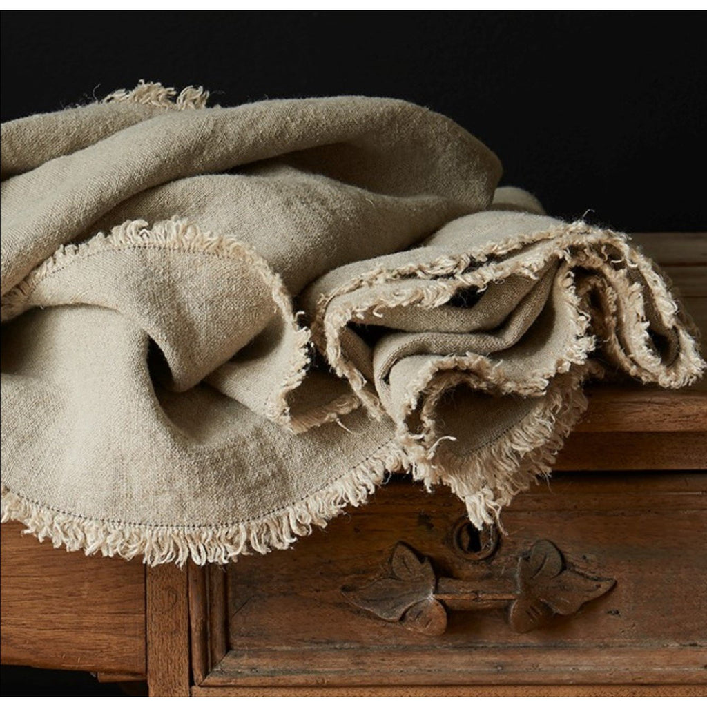 Rustic Linen Throw - The Hive Experience