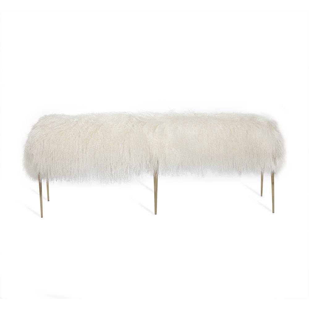 Stiletto Bench - Ivory Sheepskin - The Hive Experience