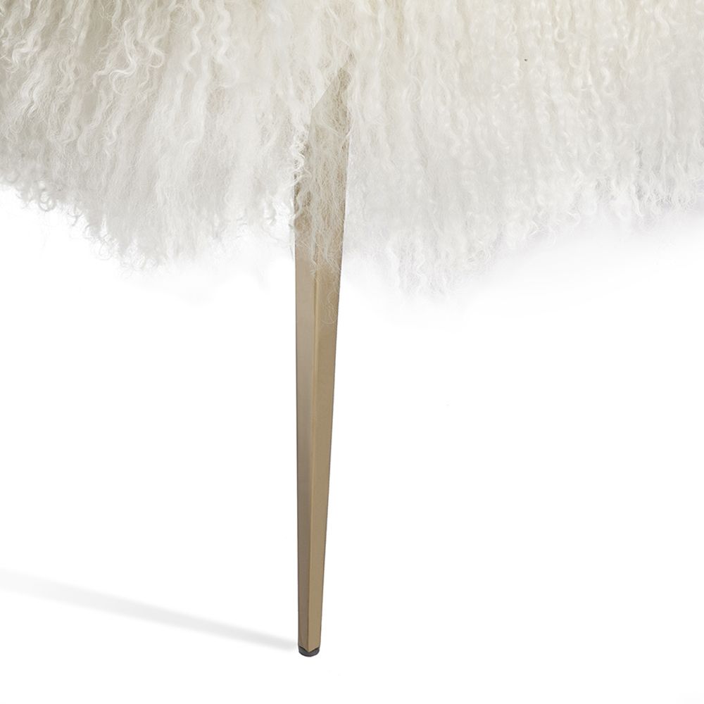 Stiletto Bench - Ivory Sheepskin - The Hive Experience