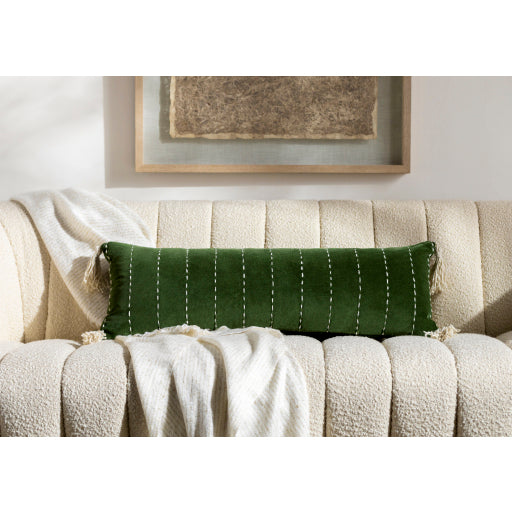 Velvet Green Kantha Pillow - The Hive Experience
